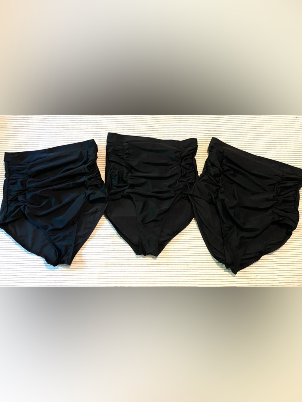 Shapermint High-Waist Black Swim Bottoms - Ruched Tummy Control